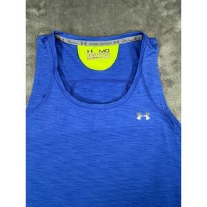 Under Armour HeatGear Blue Space Dye Semi-Fitted Running Tank Top Womens MD
